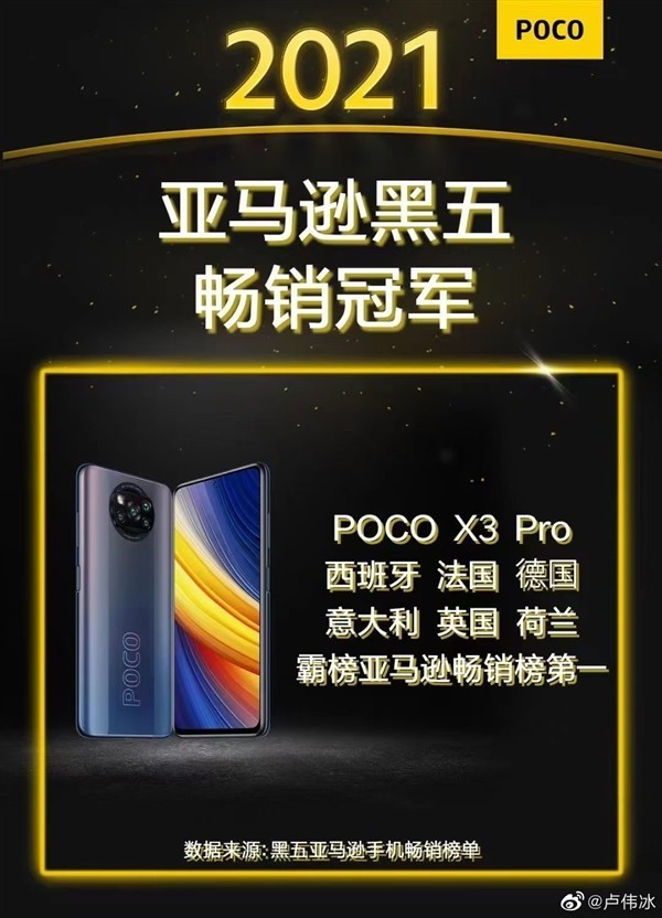 爆款!小米POCO X3 Pro屠榜6国销售榜单 